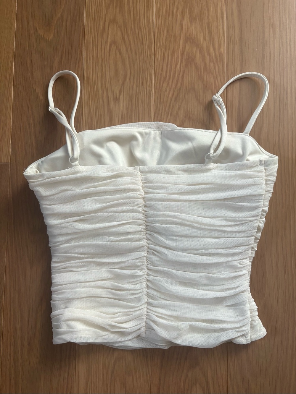 Ruched Spaghetti Strap Cropped Camisole - Picture 2 of 3